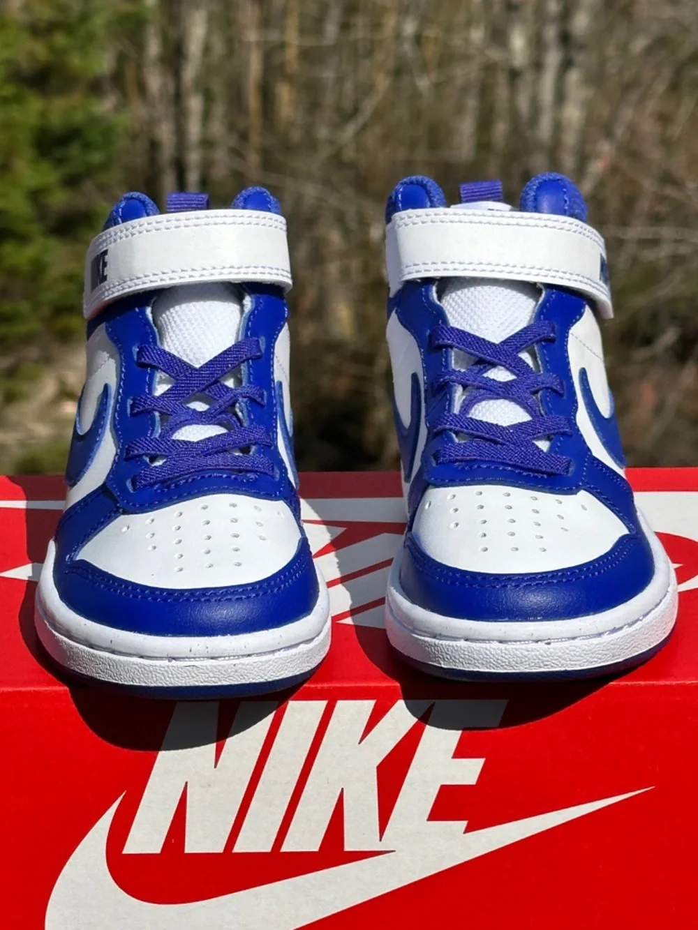 Nike Court Borough Mid Blue Youth Casual Everyday Sneaker Size 11C | 12C NEW